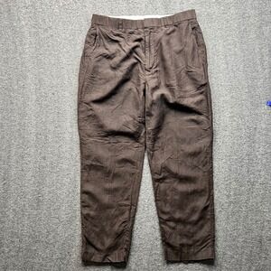 Polo Ralph Lauren Pants Mens 35x30 Brown Fits 34x30 Linen Silk Blend Trousers
